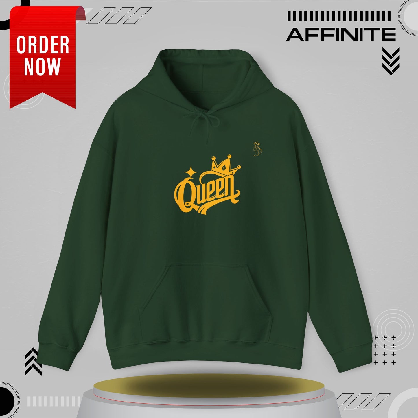 Hoodie Rule in Style: The Ultimate 'Queen' Hoodie for Everyday Royalty! Forest Green