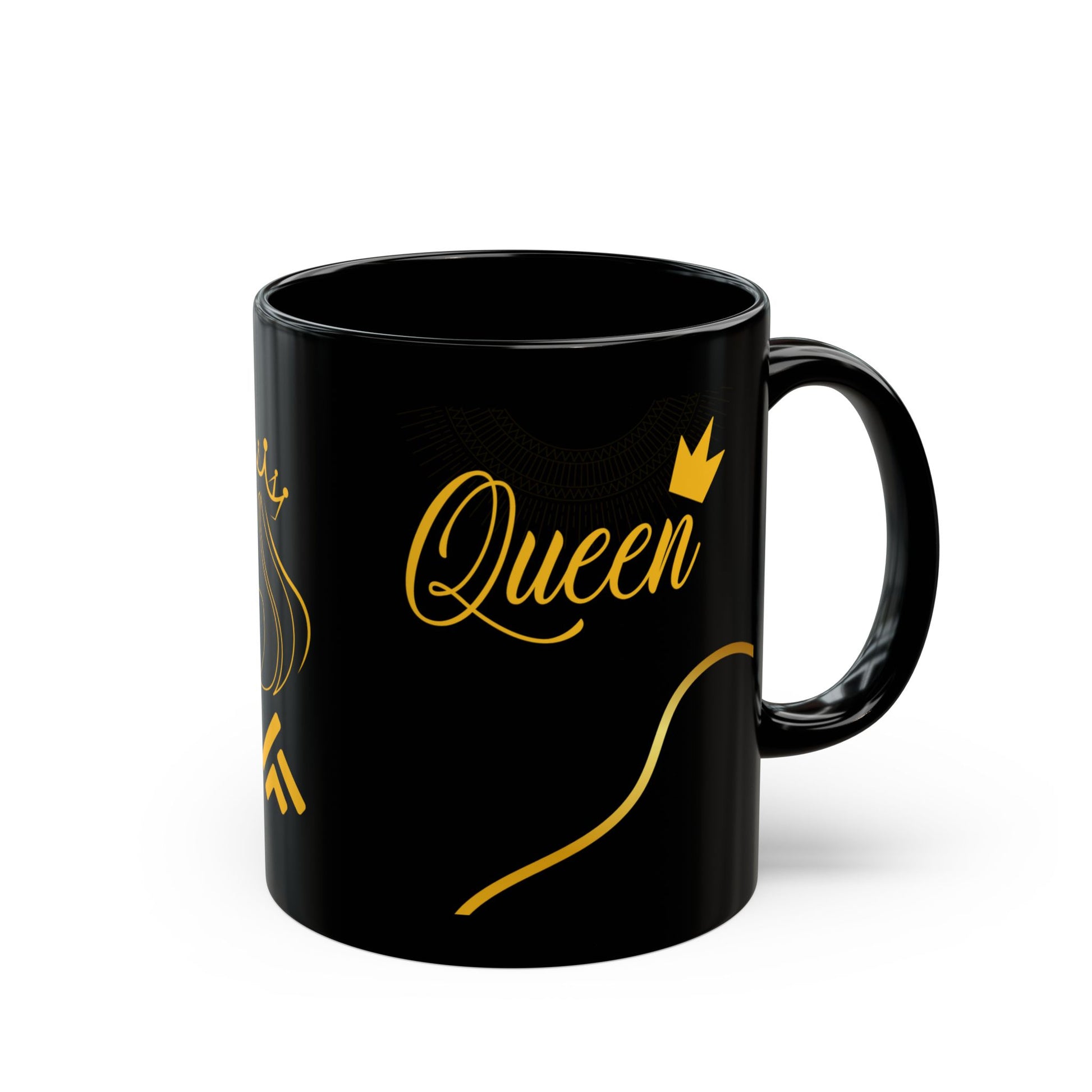 Mug Queen Black Mug 11oz, 15oz - Perfect Gift for Her, Elegant Coffee Cup