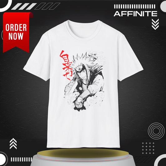 T-Shirt Anime-Jiraiya Inspired Unisex Softstyle T-Shirt with Bold Graphics White