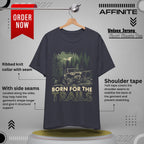 T-Shirt Born for the Trails Unisex Adventure Tee Heather Midnight Navy