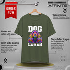 T-Shirt Dog Lover Graphic Tee | Unisex Short Sleeve T-Shirt for Dog Enthusiasts Military Green