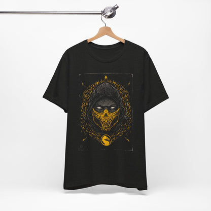 T-Shirt Scorpion Fire Ninja Graphic T-Shirt – Black & Yellow Gamer Tee Black Heather