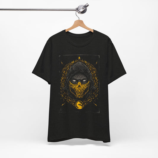 T-Shirt Scorpion Fire Ninja Graphic T-Shirt – Black & Yellow Gamer Tee Black Heather