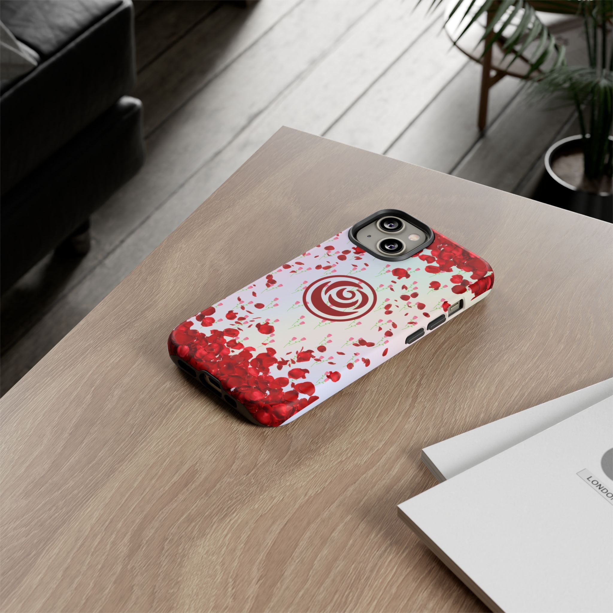 Tough Cases - Red Blossom Elegance Themed Phone Protection for iPhone, Samsung, and Google Pixel (Matte/Glossy)