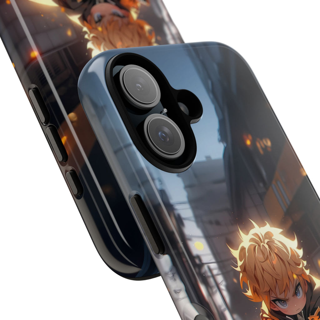 Chibi Zenitsu Lightning Tough Phone Case – Anime Protective Case for iPhone & Samsung, UV Resistant, Durable & Stylish