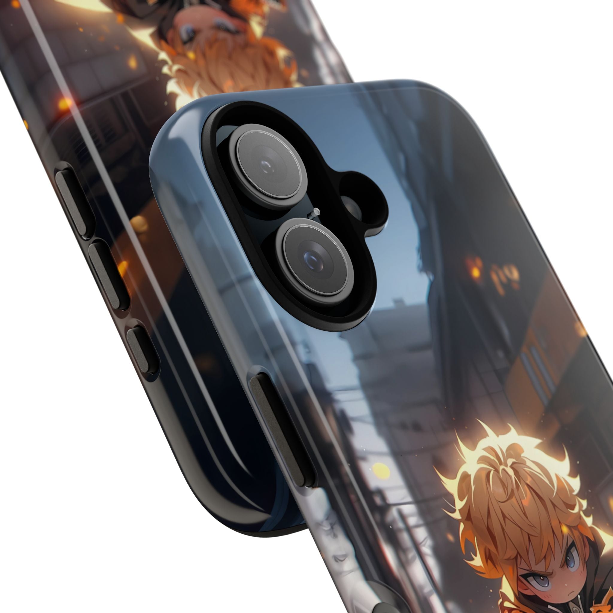Chibi Zenitsu Lightning Tough Phone Case – Anime Protective Case for iPhone & Samsung, UV Resistant, Durable & Stylish