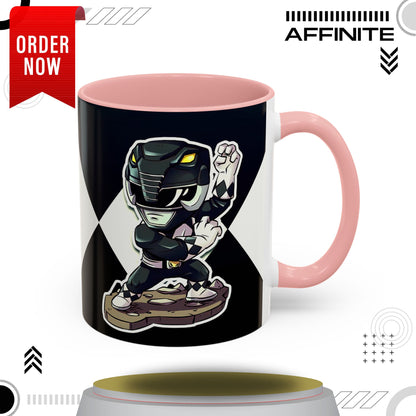 Mug Mighty Morphin Power Rangers Black Ranger Ceramic Mug - 11oz & 15oz Coffee Mug - Accent Mug for Pop Culture Fans 11oz Pink
