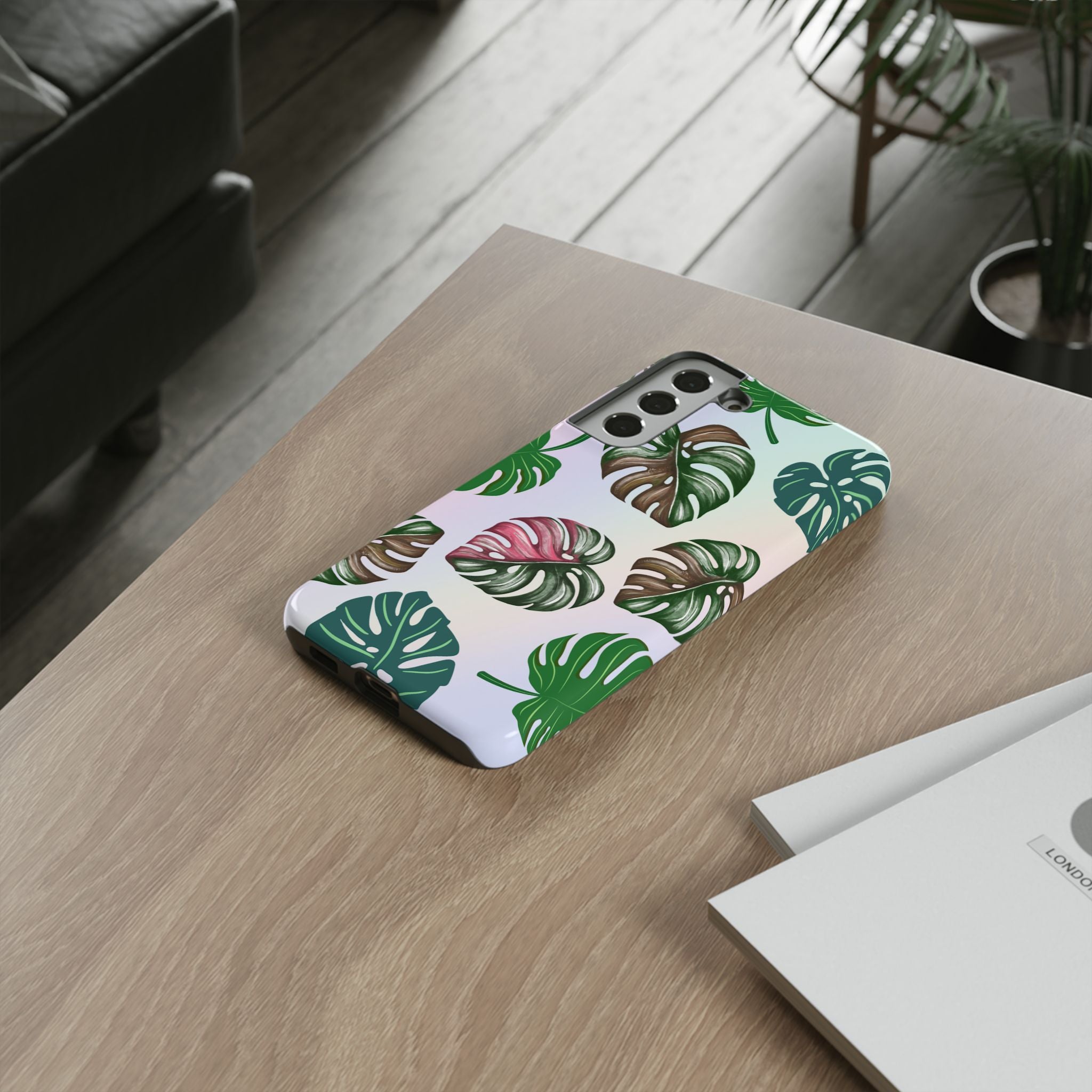 Tough Cases - Monstera Leaf Themed Phone Protection for iPhone, Samsung, and Google Pixel (Matte/Glossy)