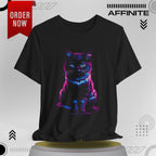 T-Shirt Neon Cat T-Shirt - Vibrant Unisex Tee for Cat Lovers (100% Cotton)
