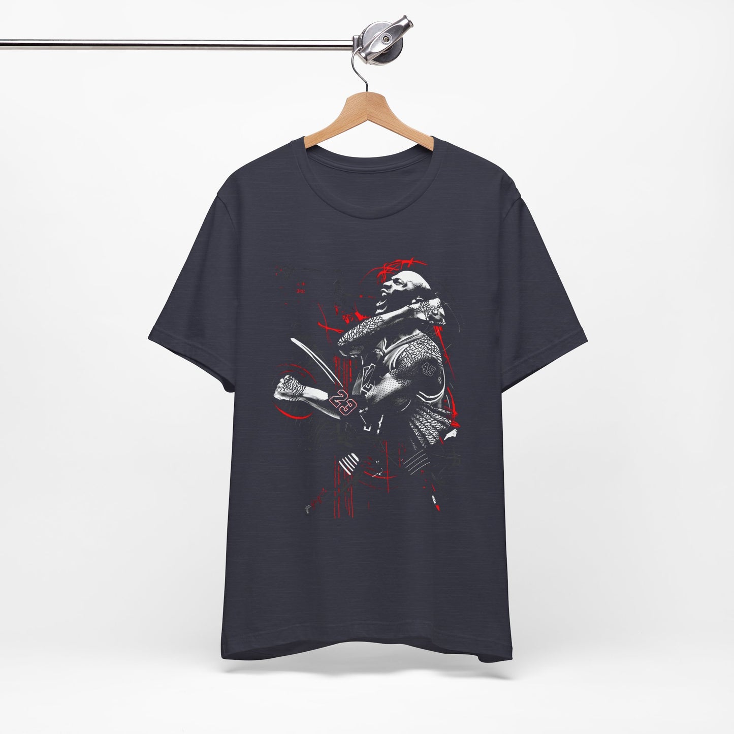 T-Shirt Dark Warrior Graphic Tee | Cool Casual Streetwear Heather Midnight Navy