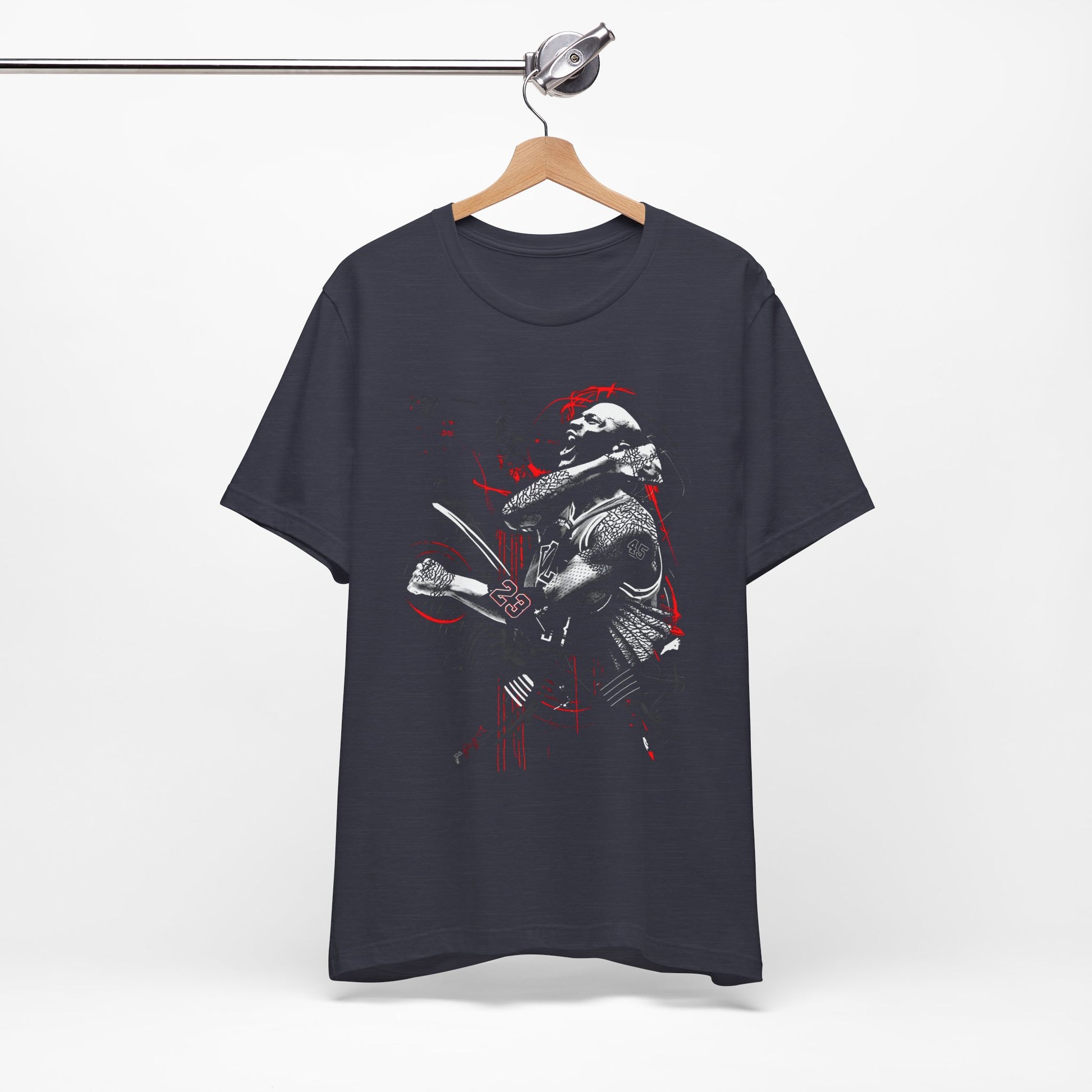 T-Shirt Dark Warrior Graphic Tee | Cool Casual Streetwear Heather Midnight Navy