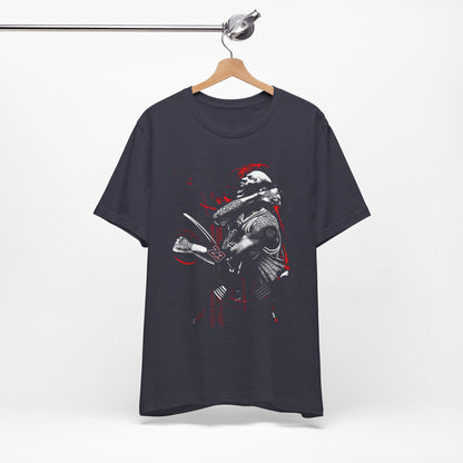 T-Shirt Dark Warrior Graphic Tee | Cool Casual Streetwear Heather Midnight Navy