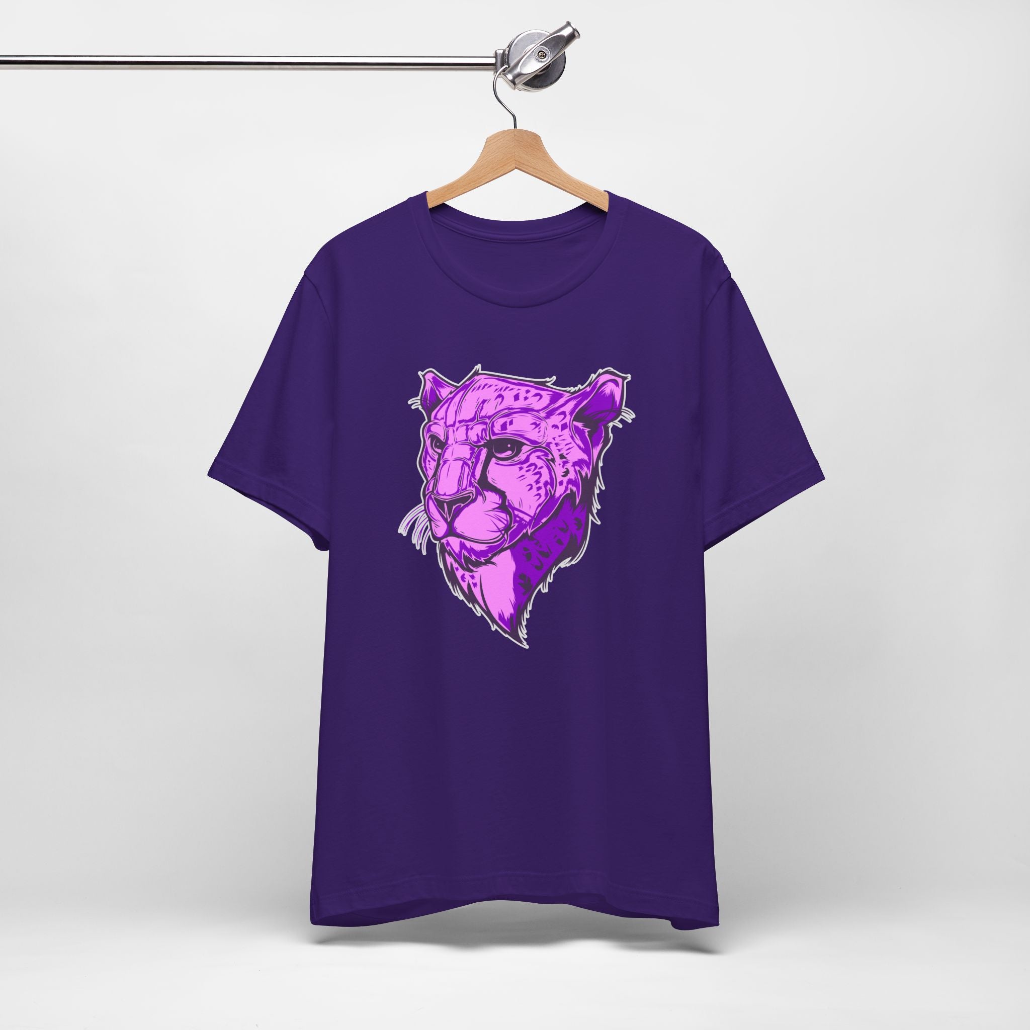 Purple Leopard Shirt – Wild Animal Print Unisex Graphic Tee | Soft Cotton for Nature Lovers & Artwear Fans