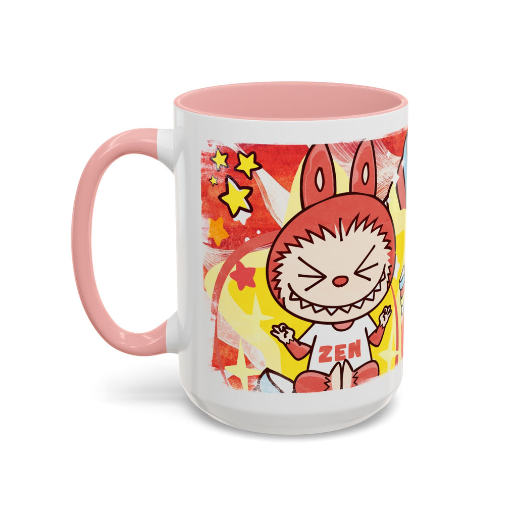 Lazy Yoga Labubu Cartoon Accent Coffee Mug - Fun and Playful Design for Coffee Lovers