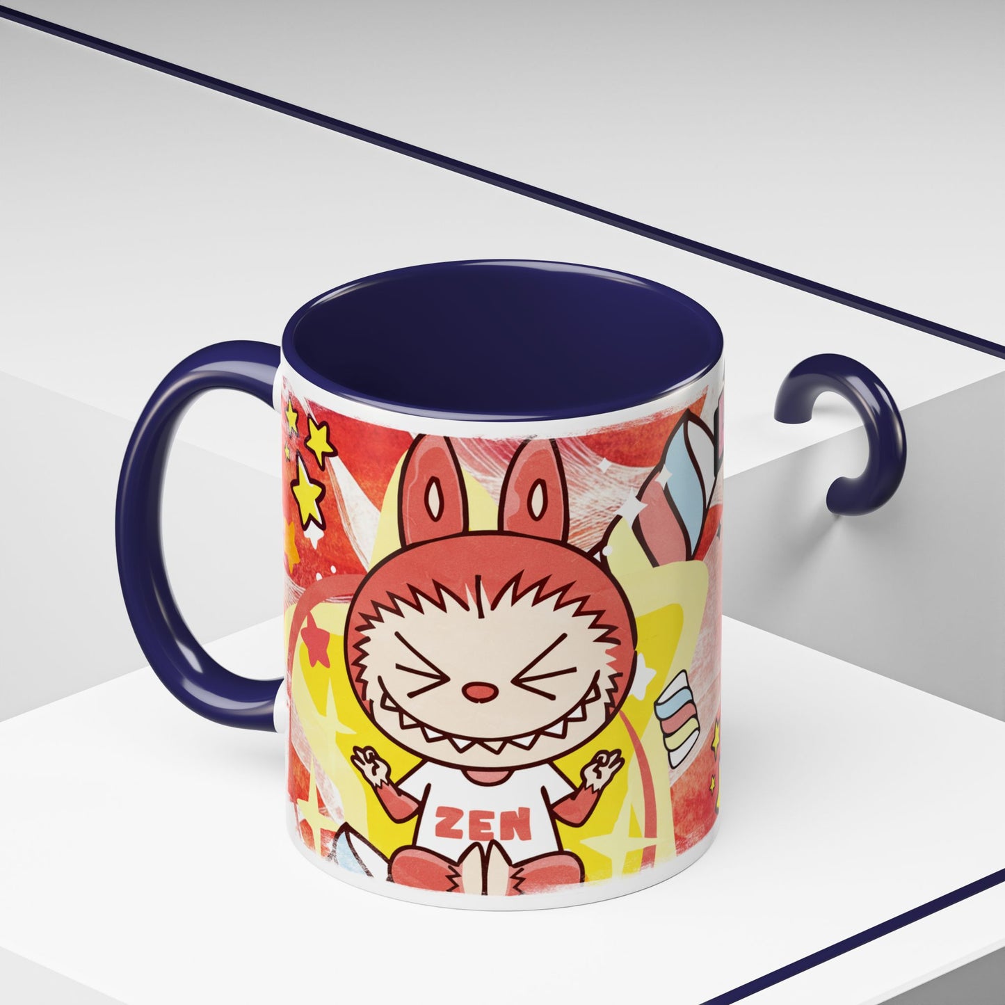 Mug Lazy Yoga Labubu Cartoon Accent Coffee Mug - Fun and Playful Design for Coffee Lovers