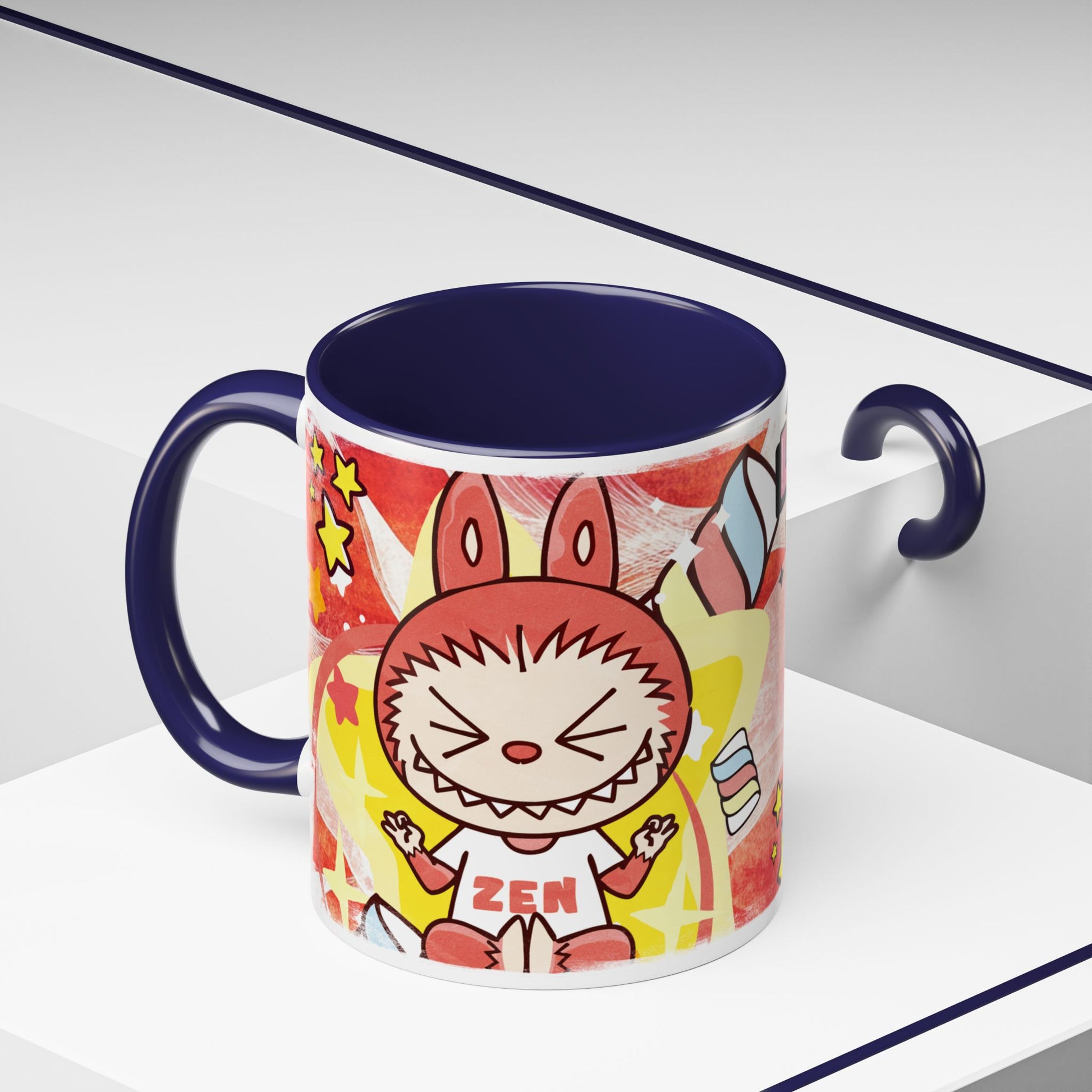 Mug Lazy Yoga Labubu Cartoon Accent Coffee Mug - Fun and Playful Design for Coffee Lovers