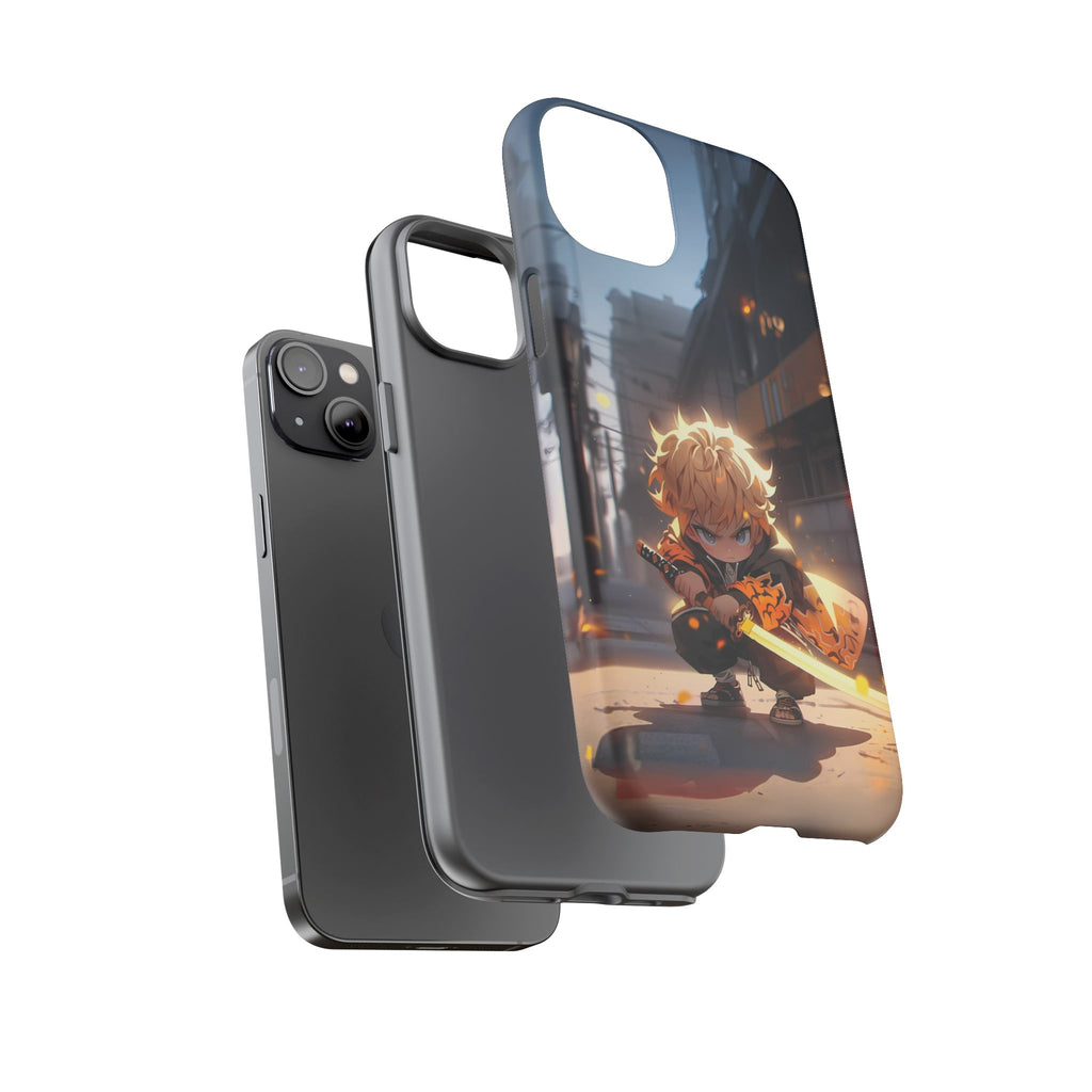 Chibi Zenitsu Lightning Tough Phone Case – Anime Protective Case for iPhone & Samsung, UV Resistant, Durable & Stylish