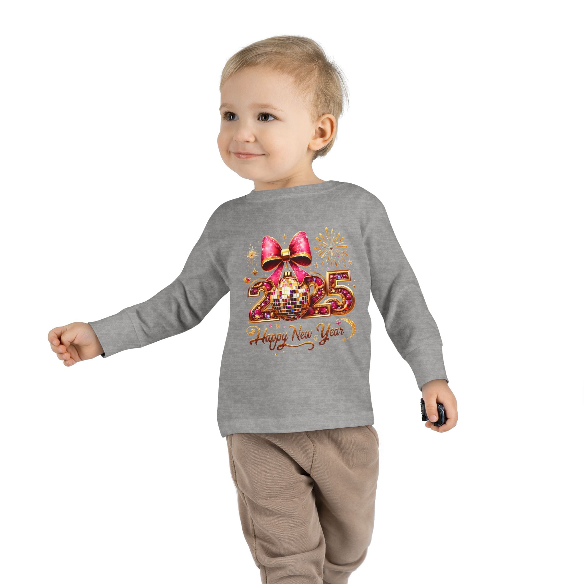 Toddler Long Sleeve Tee - 2025 Happy New Year Disco Design