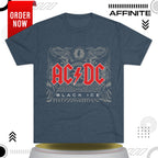 T-Shirt ACDC Black Ice T-Shirt - Official Graphic Rock Tee (Unisex) Tri-Blend Indigo