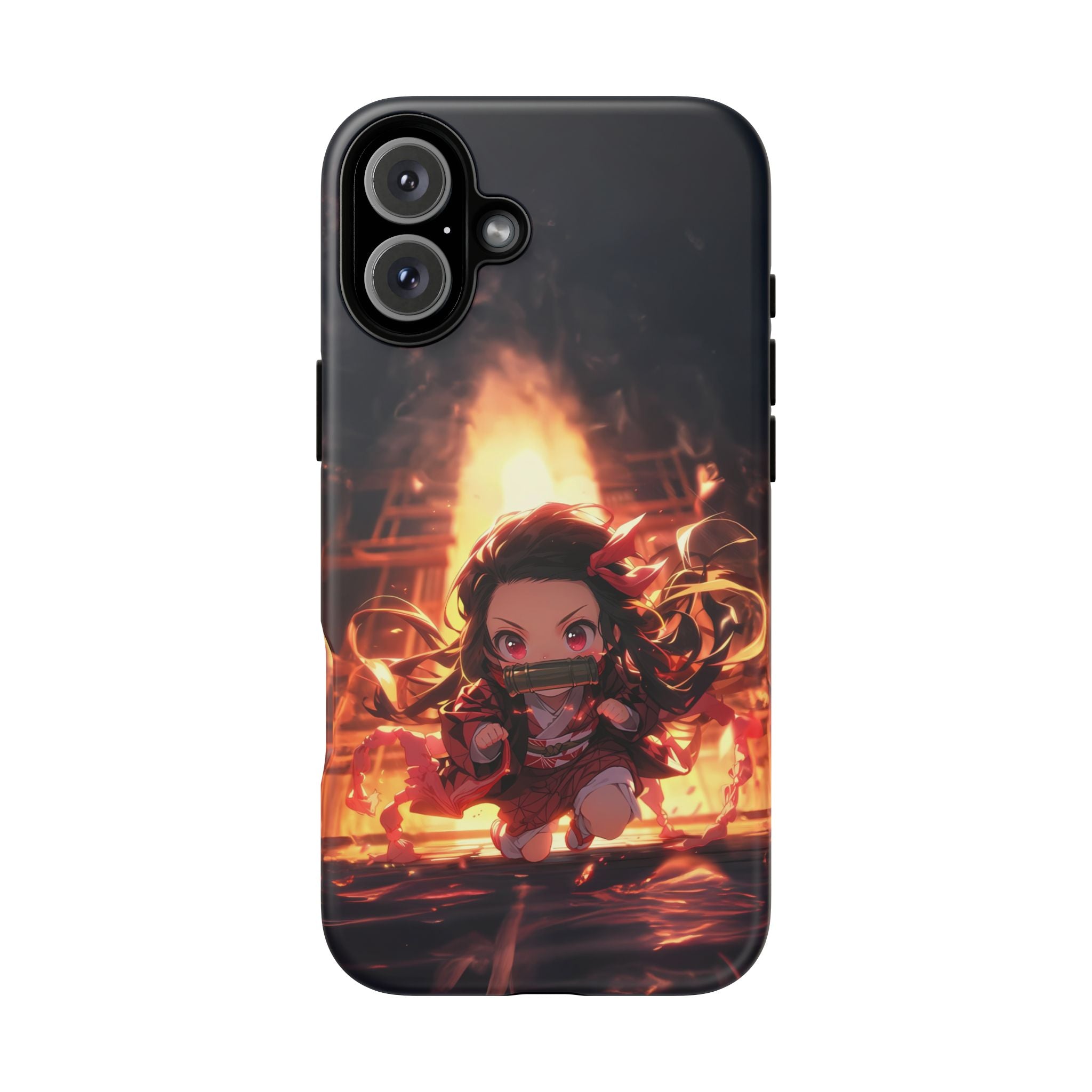 Chibi Nezuko Kamado Tough Phone Case – Anime Protective Case for iPhone & Samsung, UV Resistant, Durable & Stylish