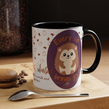 Mug Cute Hedgehog Accent Coffee Mug , Funny Gift for Animal Lovers, (11oz) (15oz)