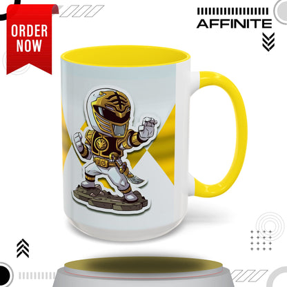 Mug White Ranger Mug – 11oz & 15oz Mighty Morphin Power Rangers Ceramic Cup 15oz Yellow