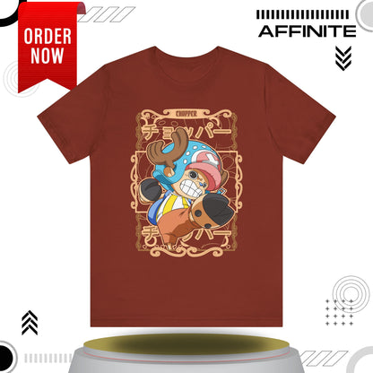 T-Shirt Anime-Inspired Unisex Short Sleeve Tee - 100% Cotton Chopper T-Shirt by Bella+Canvas Rust