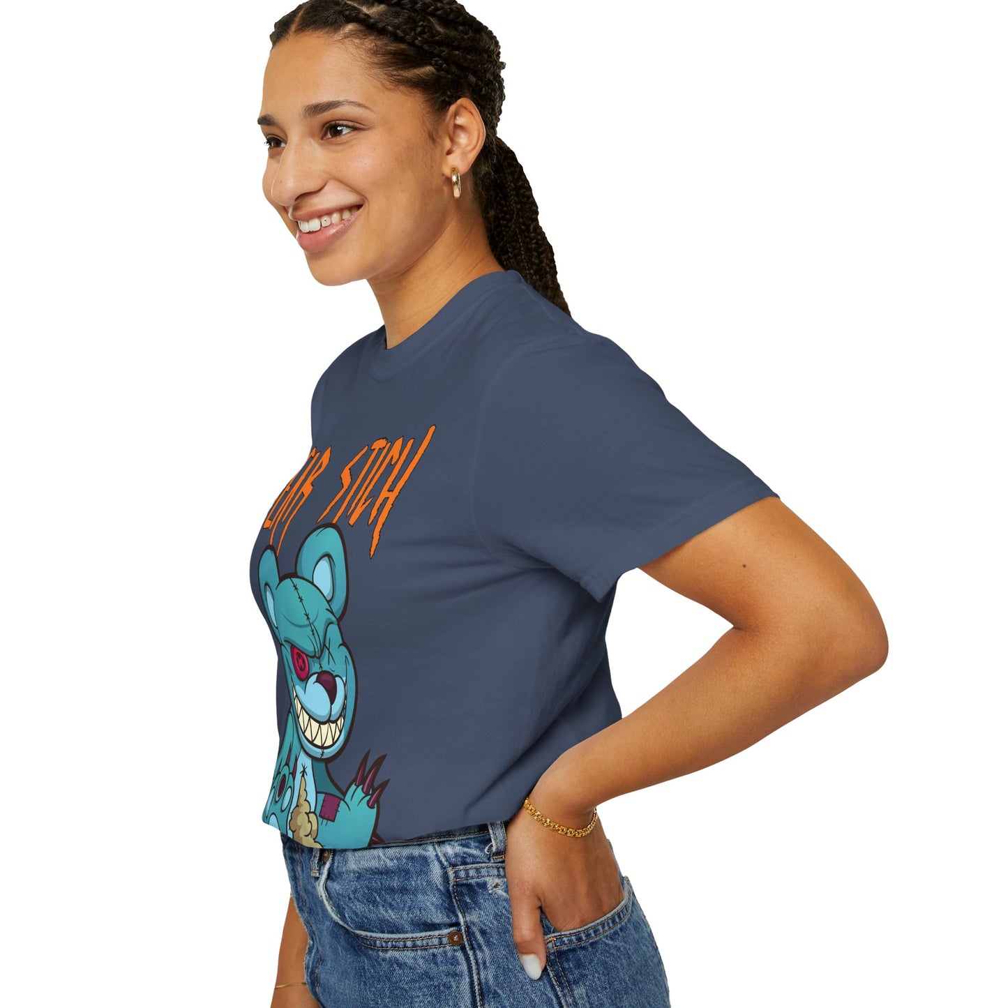 T-Shirt Bear Stick T-Shirt - Fun Garment-Dyed Graphic Tee (S-4XL) | Comfort Colors®