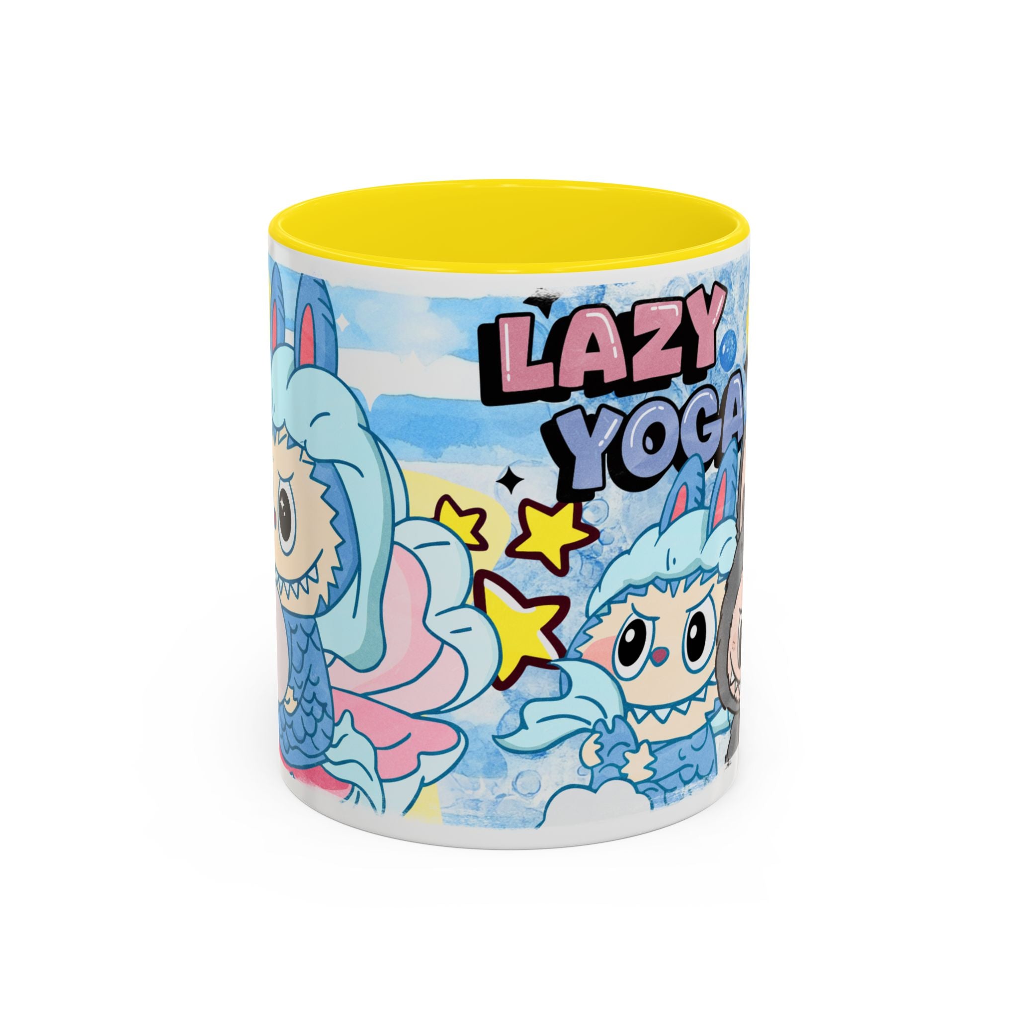 Lazy Yoga Accent Coffee Mug - Cute Animal Design 11oz & 15oz