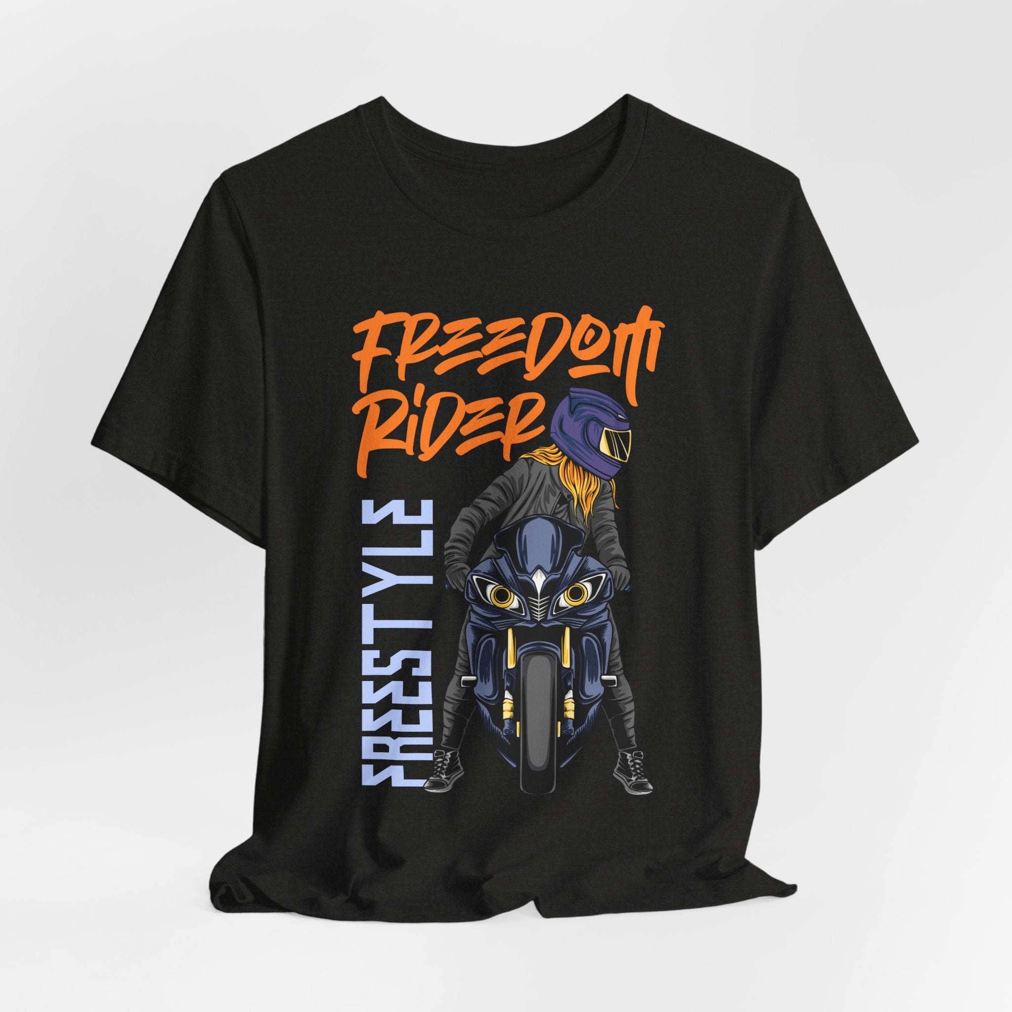 Biker T-Shirt for Men – Freedom Rider Motorcycle Graphic Tee | Unisex Cotton Short Sleeve