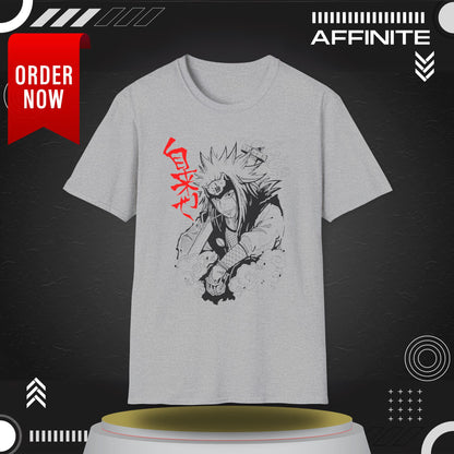 T-Shirt Anime-Jiraiya Inspired Unisex Softstyle T-Shirt with Bold Graphics Sport Grey