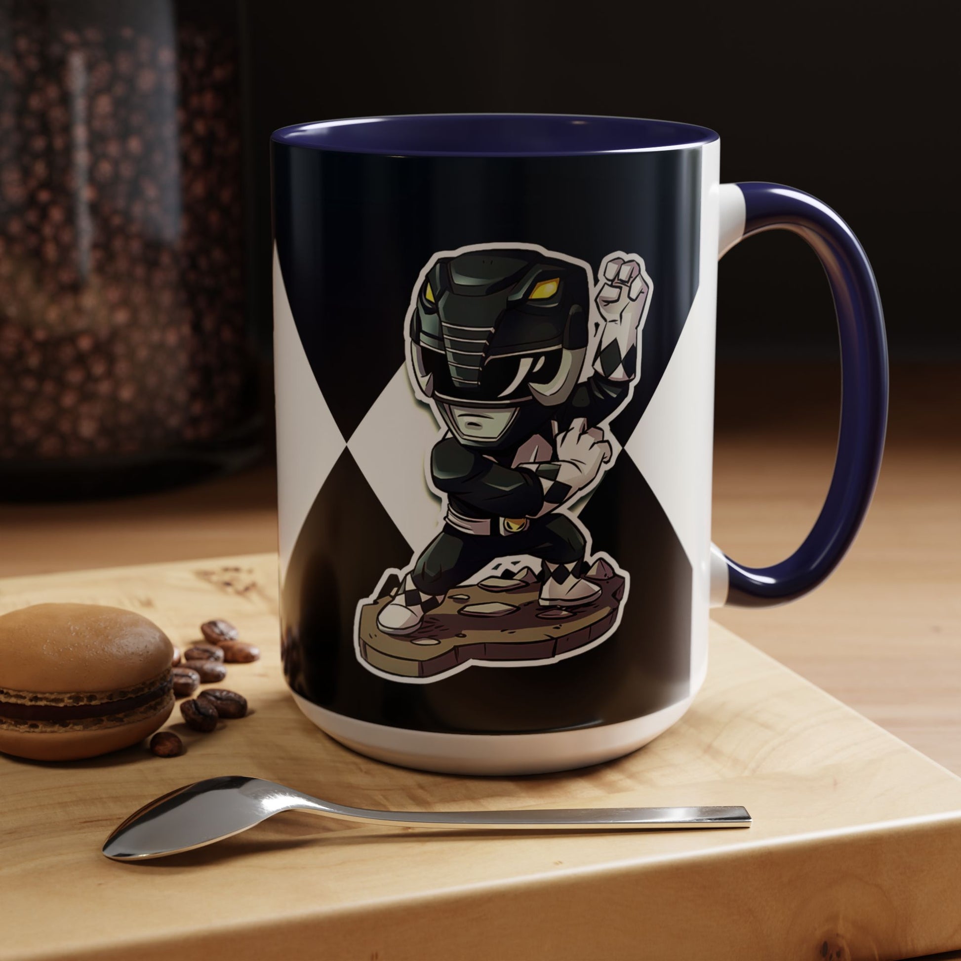 Mug Mighty Morphin Power Rangers Black Ranger Ceramic Mug - 11oz & 15oz Coffee Mug - Accent Mug for Pop Culture Fans
