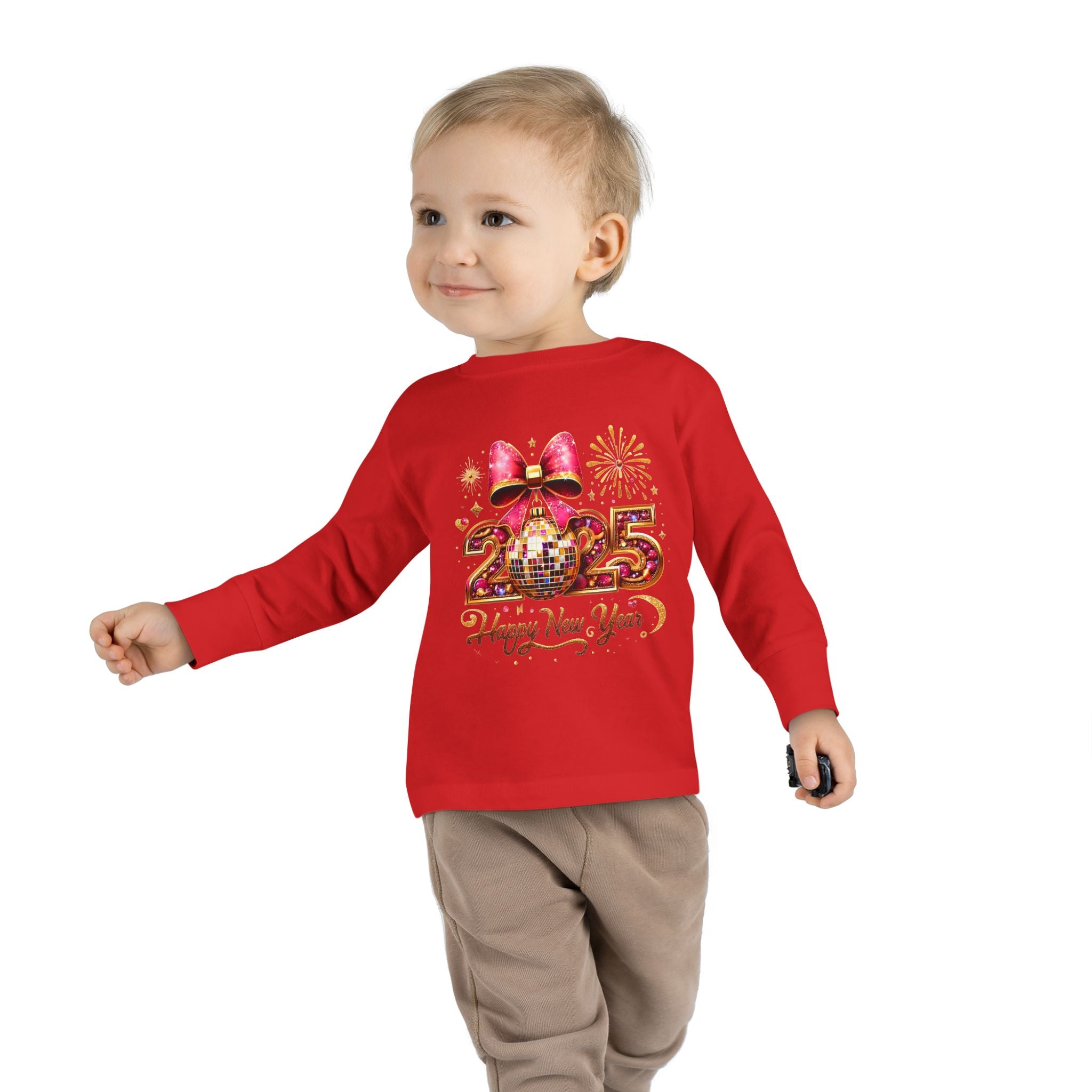 Toddler Long Sleeve Tee - 2025 Happy New Year Disco Design