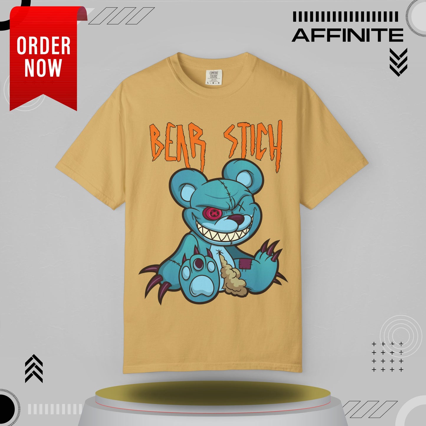 T-Shirt Bear Stick T-Shirt - Fun Garment-Dyed Graphic Tee (S-4XL) | Comfort Colors®