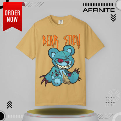 T-Shirt Bear Stick T-Shirt - Fun Garment-Dyed Graphic Tee (S-4XL) | Comfort Colors®
