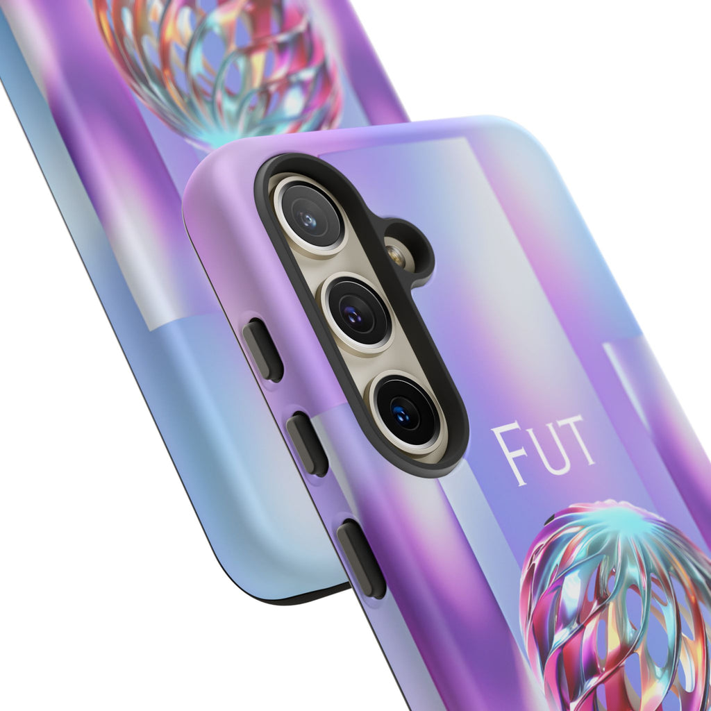Futuristic Gradient Tough Case – 'Future is Now' 3D Design | Shockproof & UV Protected