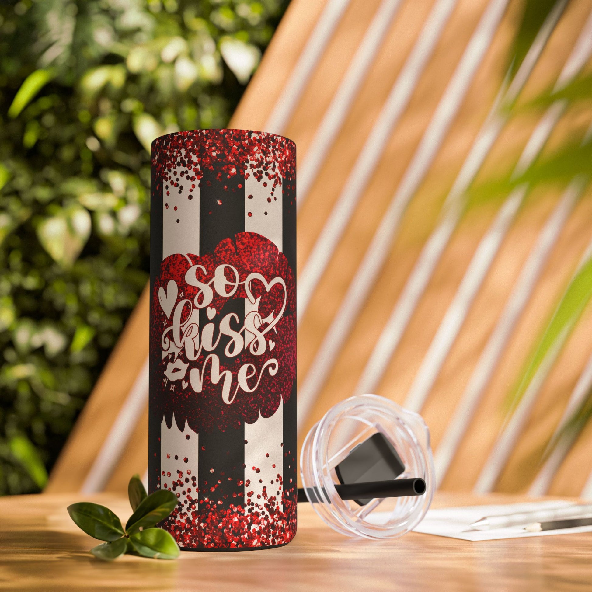Tumblers Valentine Tumbler 20oz - "So Kiss Me" Matte Skinny Cup