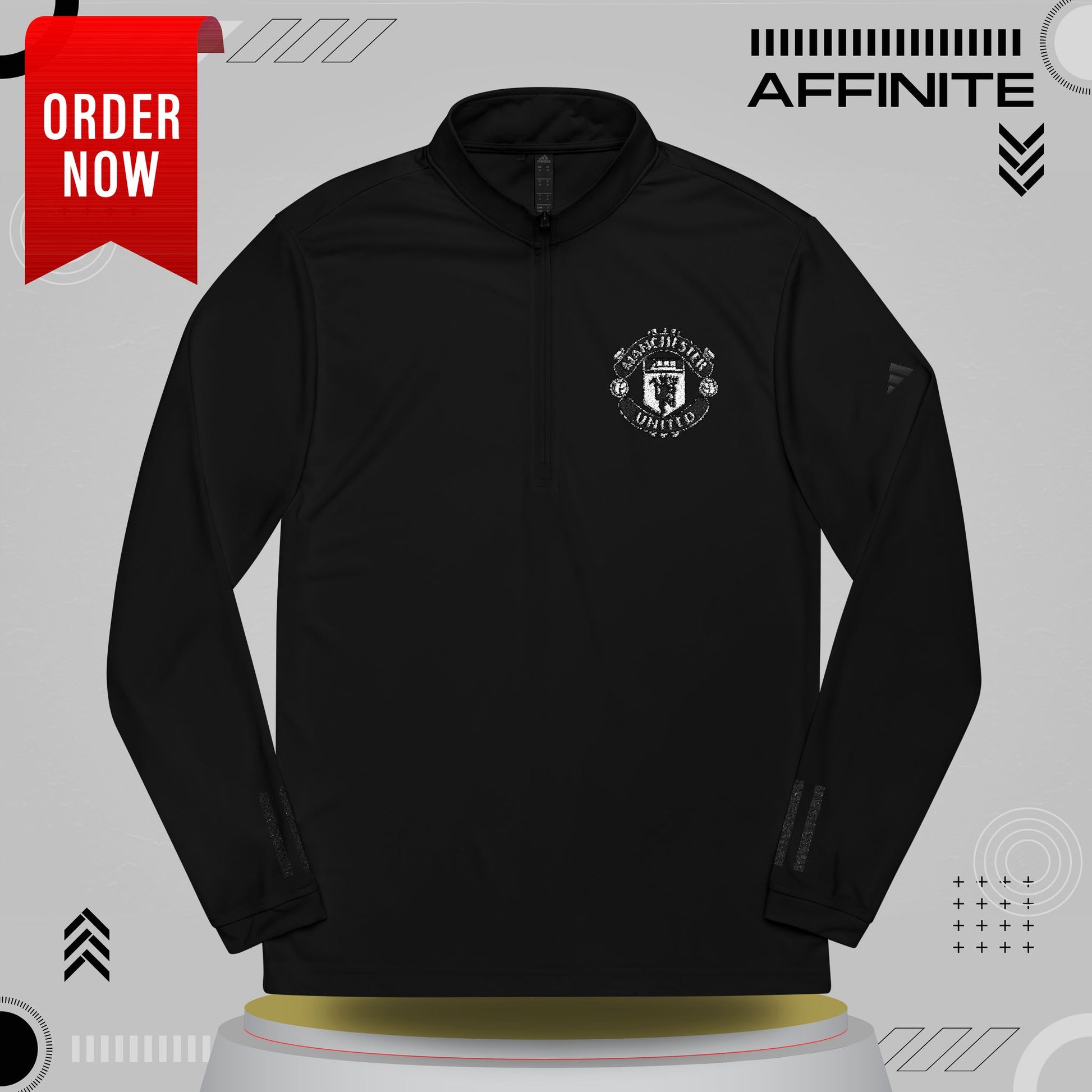 Sweatshirt adidas® Quarter-Zip Pullover (Embroidery) Black