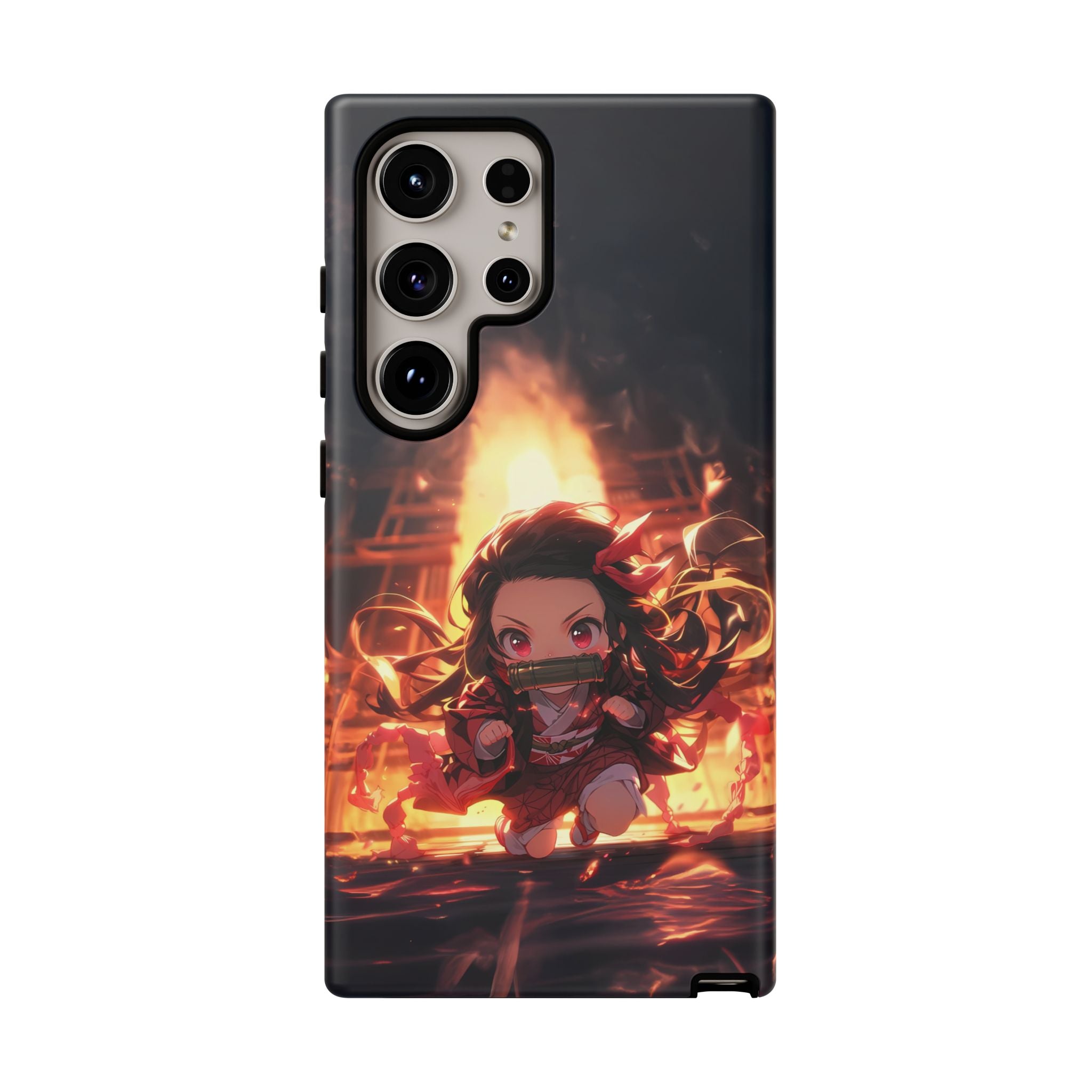 Chibi Nezuko Kamado Tough Phone Case – Anime Protective Case for iPhone & Samsung, UV Resistant, Durable & Stylish