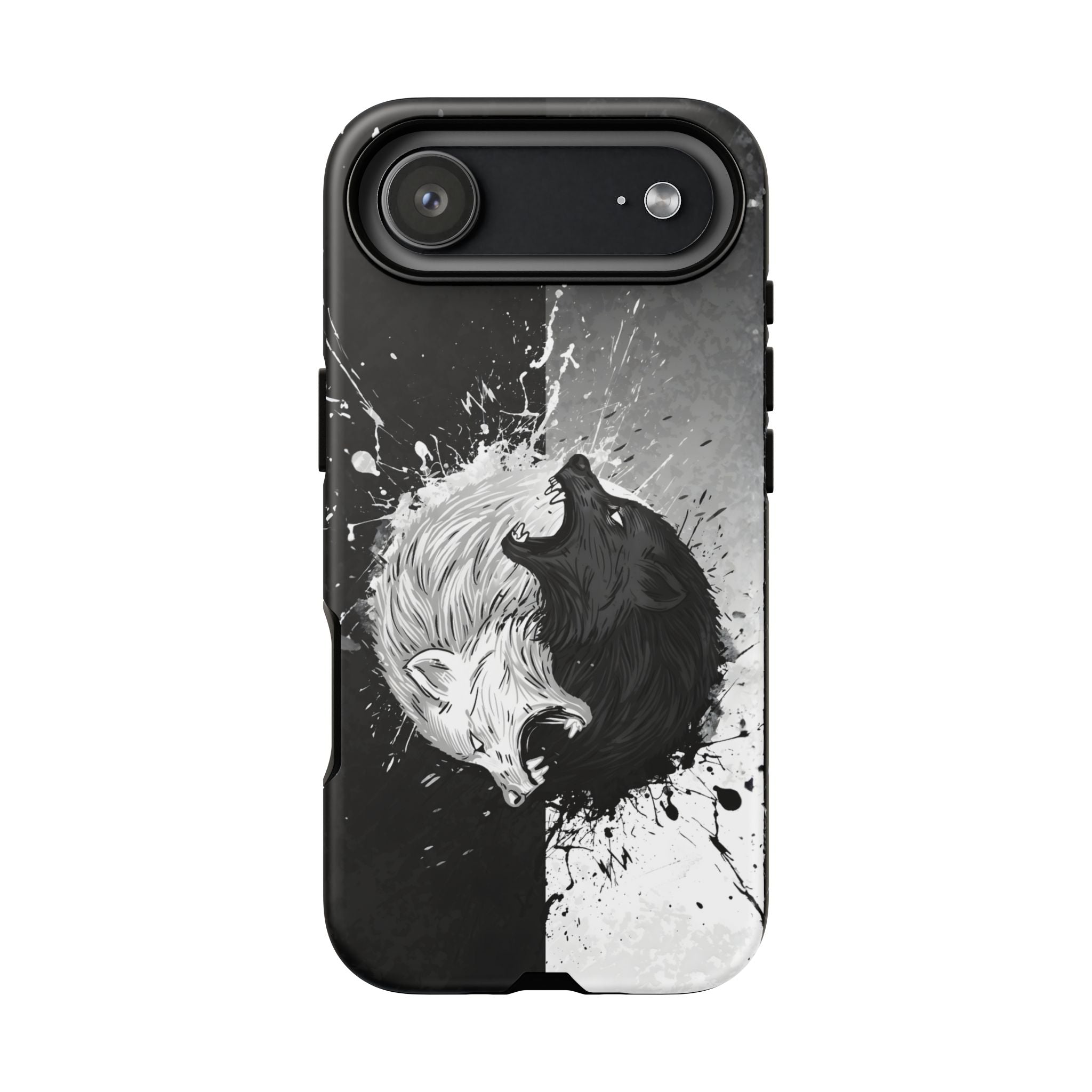 Yin Yang Wolf Phone Case - Dual Layer Protective Cover iPhone 17 Air Matte Tough Cases