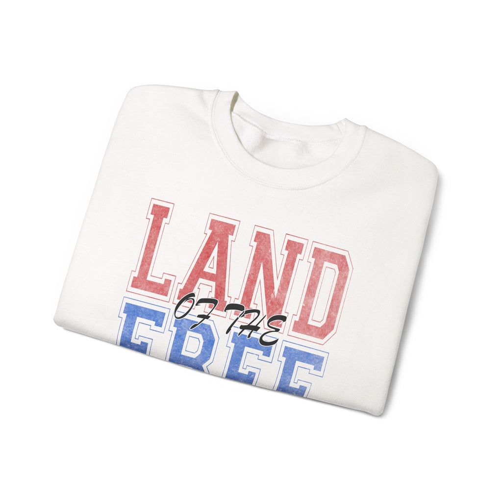 Patriotic Sweatshirt - Land of The Free America Flag Crewneck