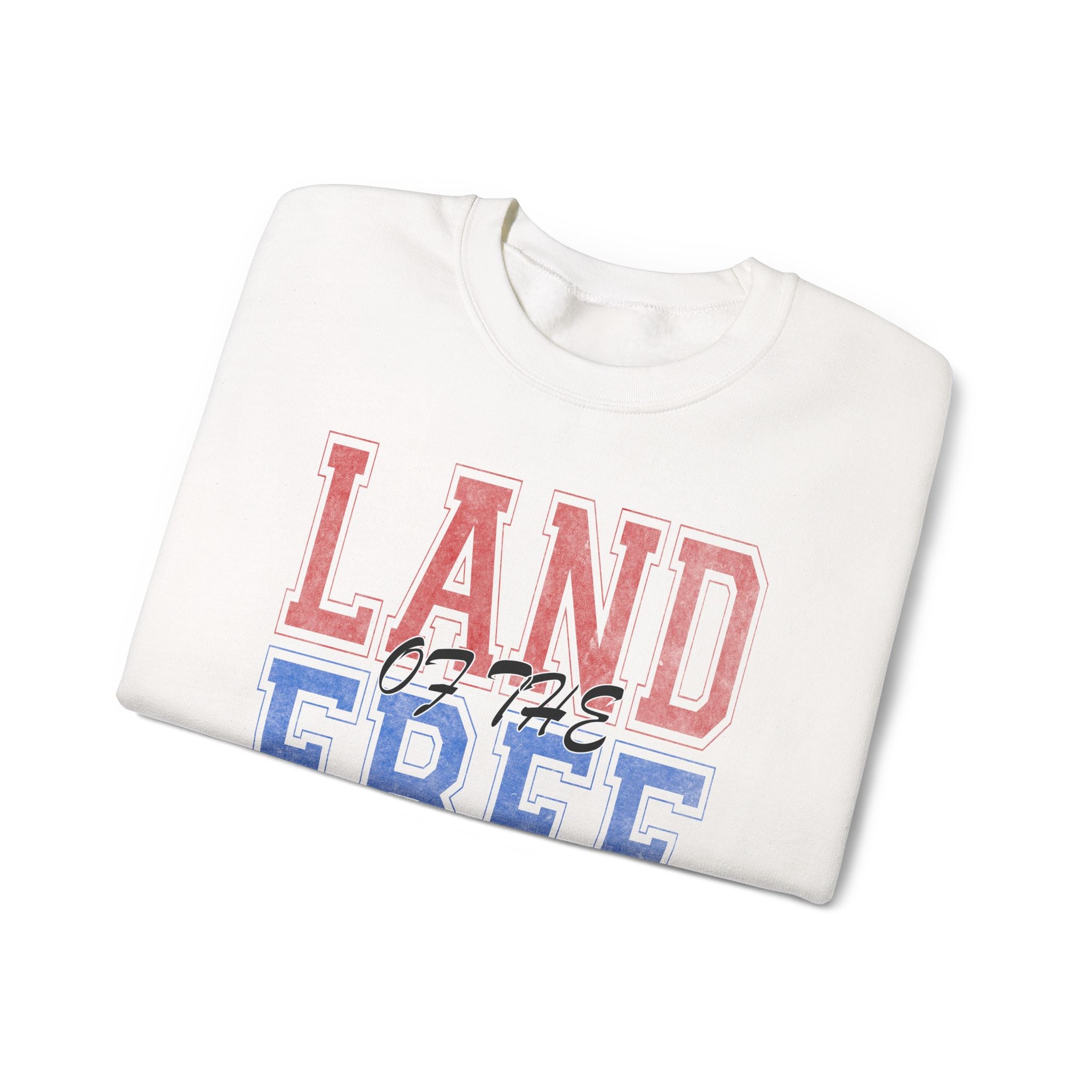 Patriotic Sweatshirt - Land of The Free America Flag Crewneck