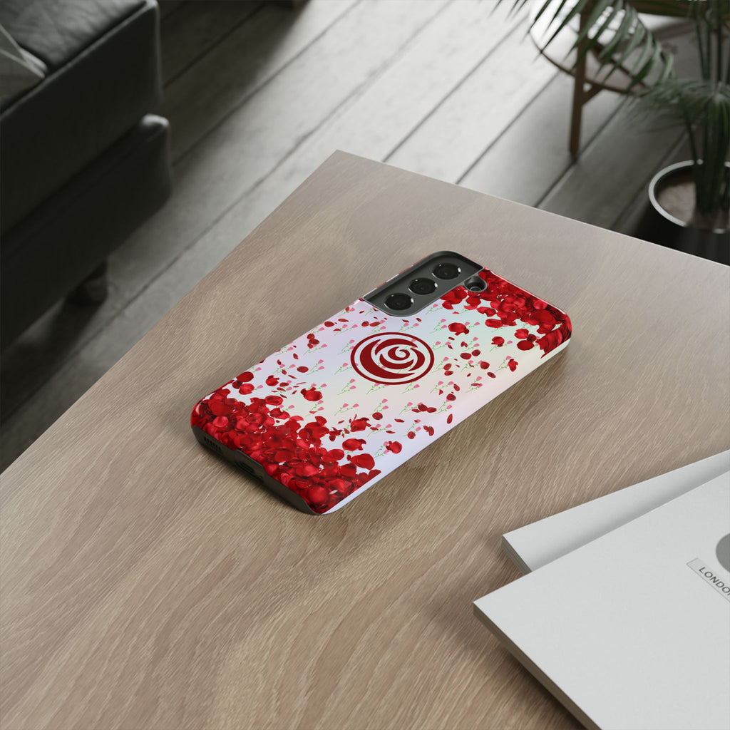 Tough Cases - Red Blossom Elegance Themed Phone Protection for iPhone, Samsung, and Google Pixel (Matte/Glossy)
