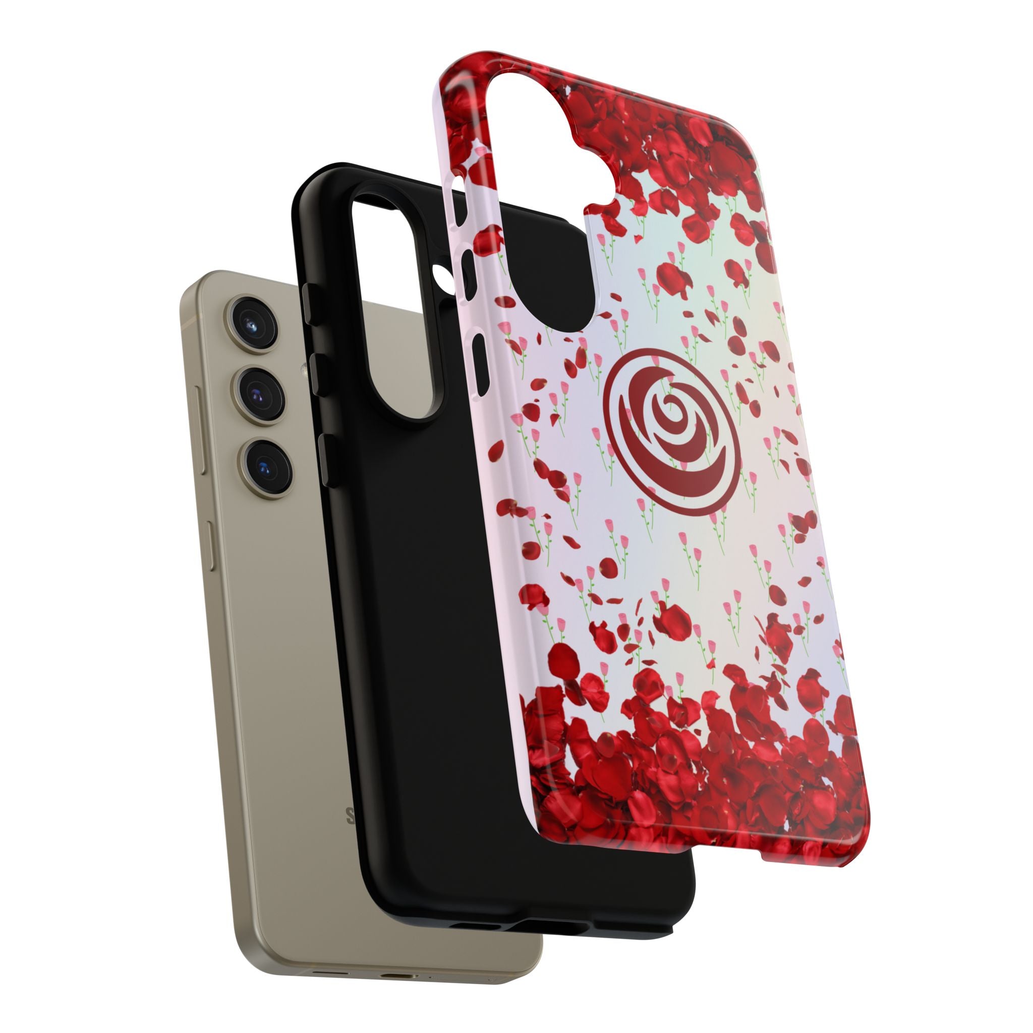Tough Cases - Red Blossom Elegance Themed Phone Protection for iPhone, Samsung, and Google Pixel (Matte/Glossy)