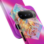 Vibrant 3D Cube Phone Case - Colorful Gradient Art for iPhone, Samsung & Pixel