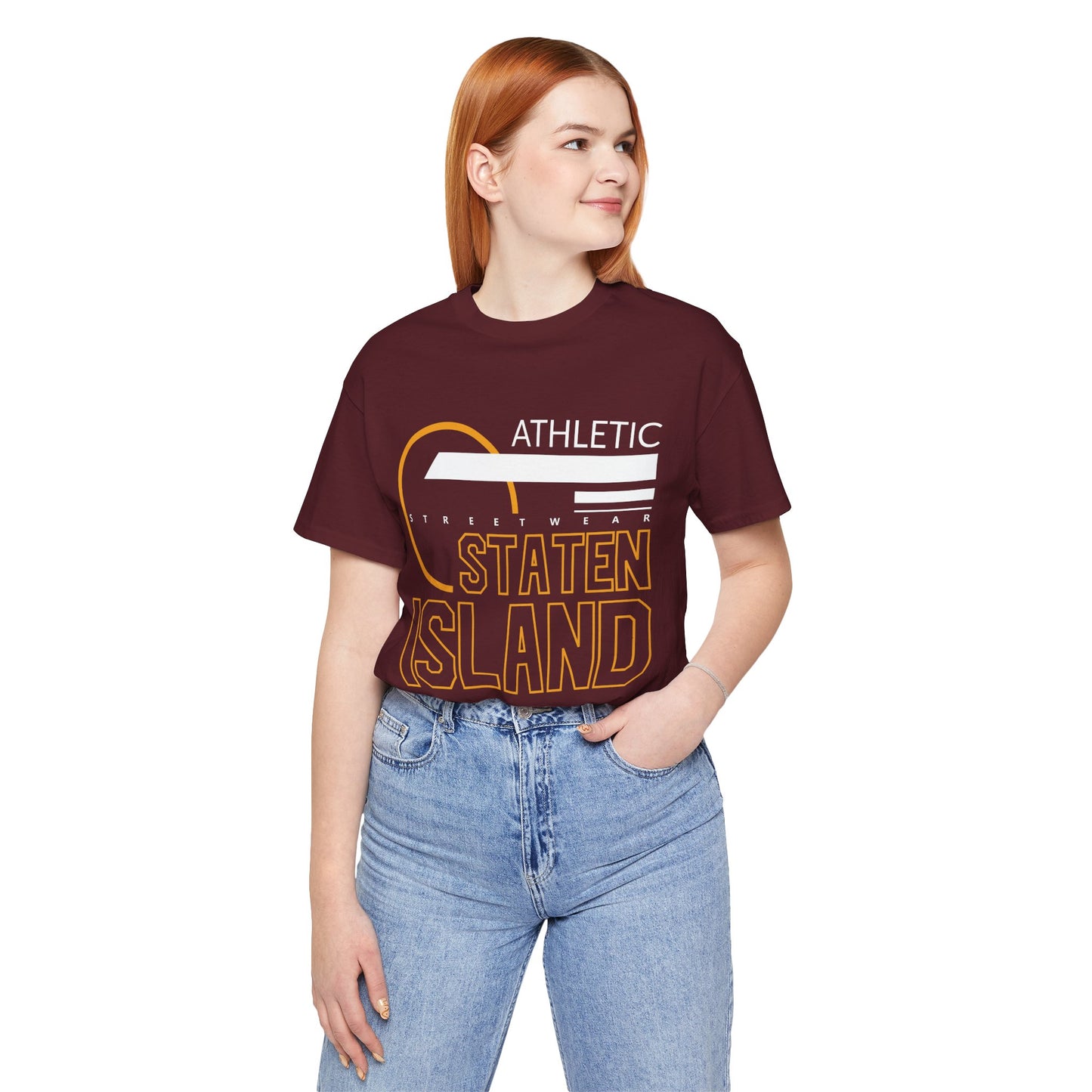 T-Shirt Unisex T Shirt - Athletic Staten Island Tee | Casual Comfort Fit | Affinite
