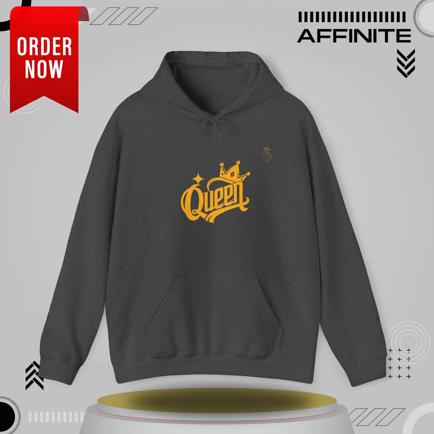 Hoodie Rule in Style: The Ultimate 'Queen' Hoodie for Everyday Royalty! Dark Heather