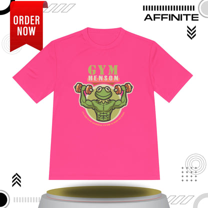 T-Shirt Workout Shirt - Gym Henson Moisture Wicking Tee | Motivational Fitness Apparel Neon Pink
