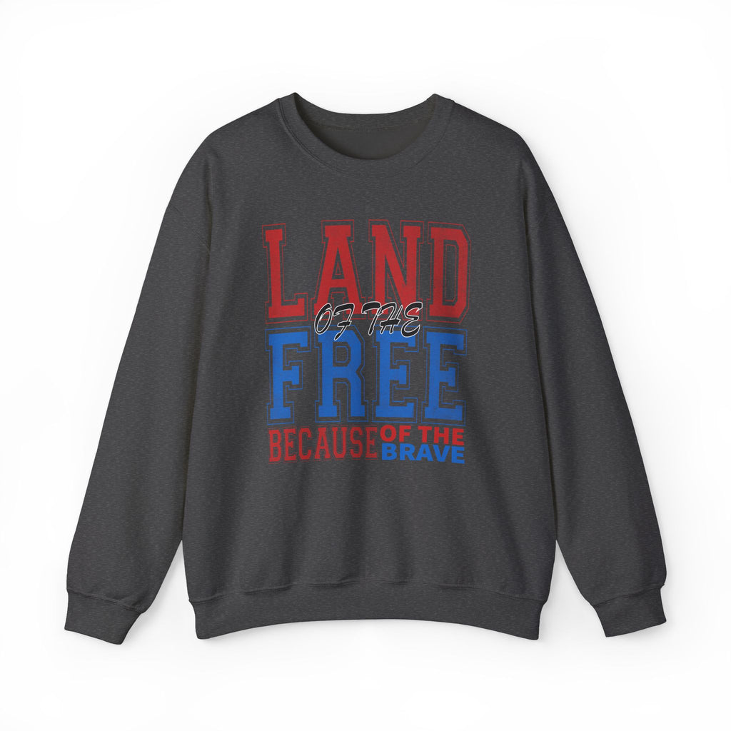 Patriotic Sweatshirt - Land of The Free America Flag Crewneck
