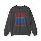 Patriotic Sweatshirt - Land of The Free America Flag Crewneck